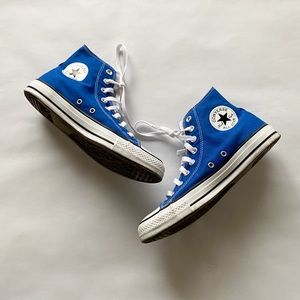 Royal Blue High-Top Converse (worn once)